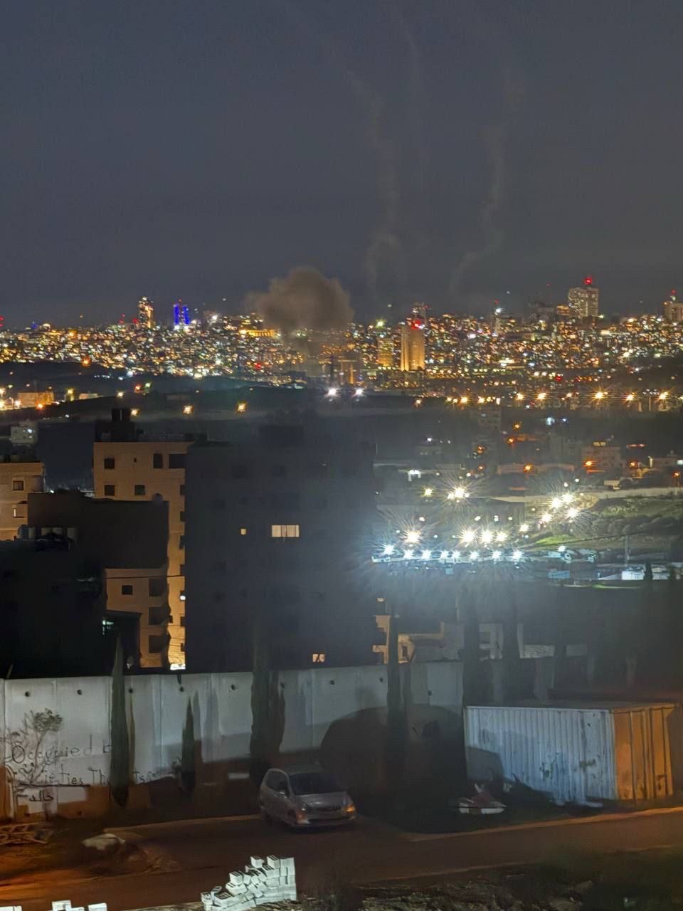 لحظة سقوط صاروخ إيراني في القدس....